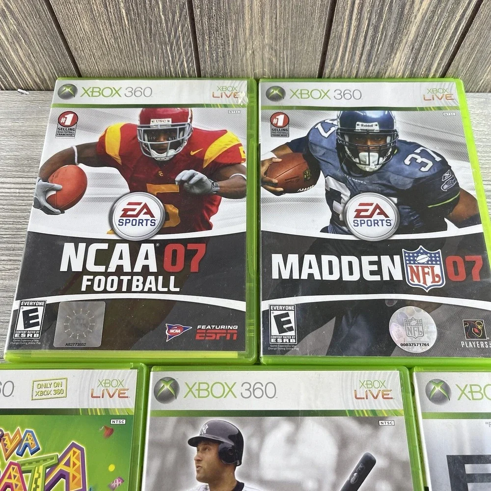 Lot of 5 Microsoft Xbox 360 Video Games Madden 07, NCAA 07 Football,PGR 3 Tested